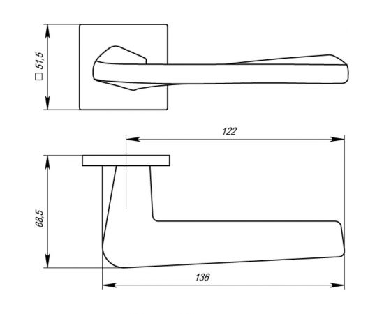 Раздельная ручка ARMADILLO TORSO USS BPVD-77 вороненый никель 39205 – изображение 2