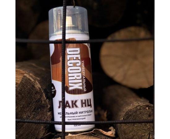 Аэрозольный лак Decorix НЦ (мебельный; нитролак; тонирующий; глянцевый; дуб; 520 мл) 0133-08 DX – изображение 3