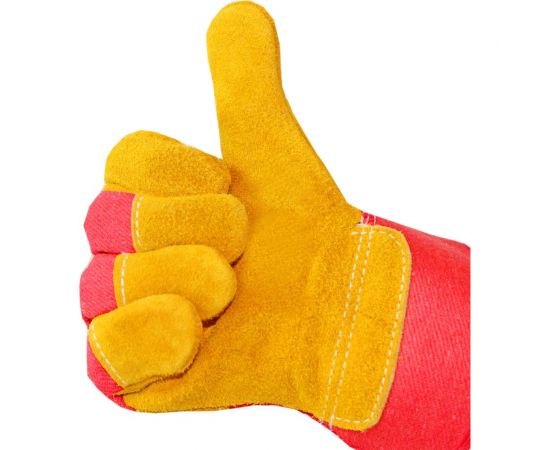 Перчатки Optima спилковые, желтые HBA-005 – изображение 7