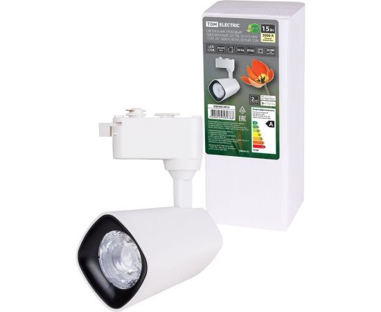 Трековый однофазный светильник TDM LED TRL-02-015-WW 15 Вт, 24, 3000 К, 90 Ra, белый, SQ0369-0014 