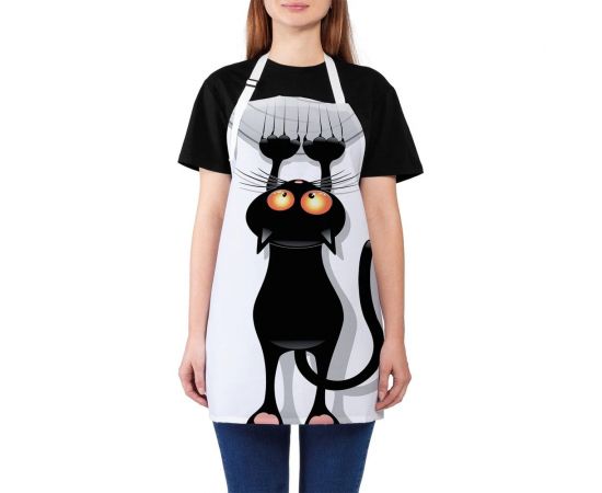 Кухонный фартук JOYARTY Кот-шкодник, универсальный размер для женщин и мужчин ap_18507 