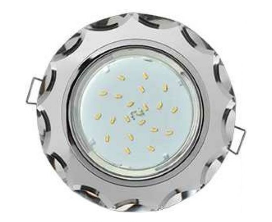Светильник Ecola GX53 H4 5313 Glass стекло, круг с вогнутыми гранями, хром-хром, зеркальный 38x126 FM53RCECH 