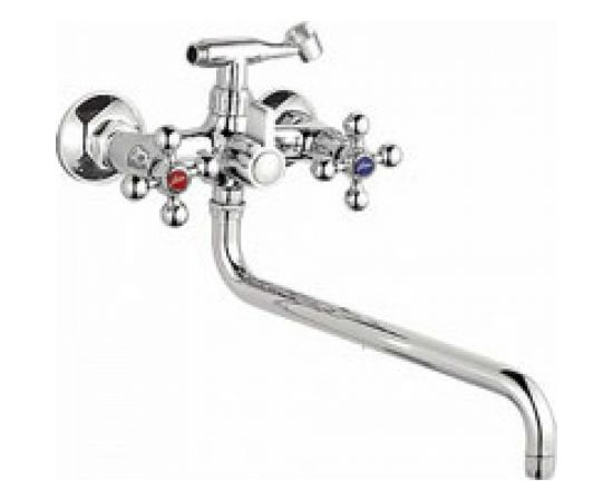 Смеситель для ванны LEDEME длинный излив, дивертор в корпусе, керамика L2719 65674 