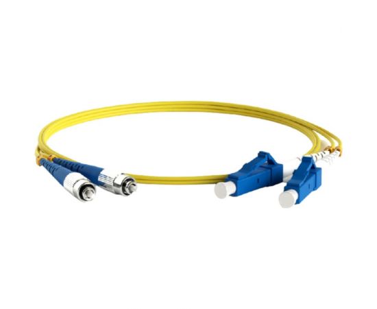 Волоконно-оптический шнур Hyperline FC-D2-9-FC/UR-LC/UR-H-2M-LSZH-YL патч-корд SM 9/125 28183 