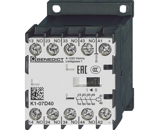 Четырехполюсный миниконтактор-реле Benedict K1-07D40= 24 PN40031 