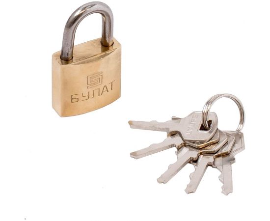 Навесной замок БУЛАТ ВС 1140 латунный, d=6,5 мм 13358 