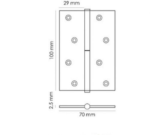 Стальная петля MORELLI MSD 100х70х2.5 PC L левая, цвет хром 9009526 – изображение 2