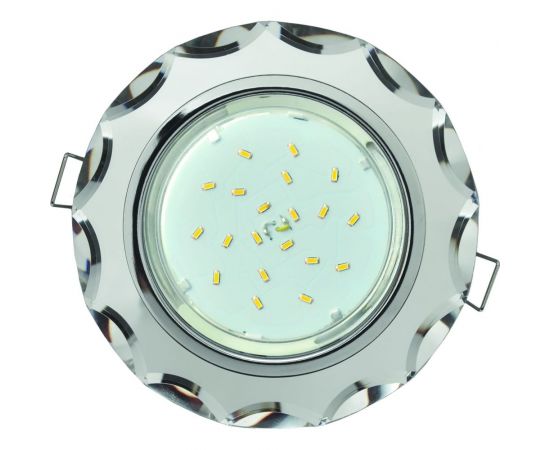 Светильник Ecola GX53 H4 5313 Glass стекло, круг с вогнутыми гранями, хром-хром, зеркальный 38x126 FM53RCECH – изображение 2