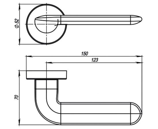 Раздельная ручка ARMADILLO EXCALIBUR URB4 GOLD-24 золото 24К 34277 – изображение 2