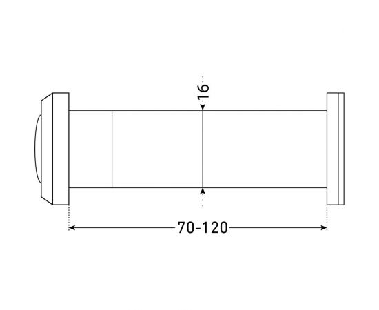 Дверной глазок Аллюр ГДШ-5 БШт 70-120 мм, d=16 мм, хром 12033 – изображение 2