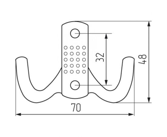 Крючок MF H5534E, AL, 2-х рожковый, матовый хром 973821v – изображение 2