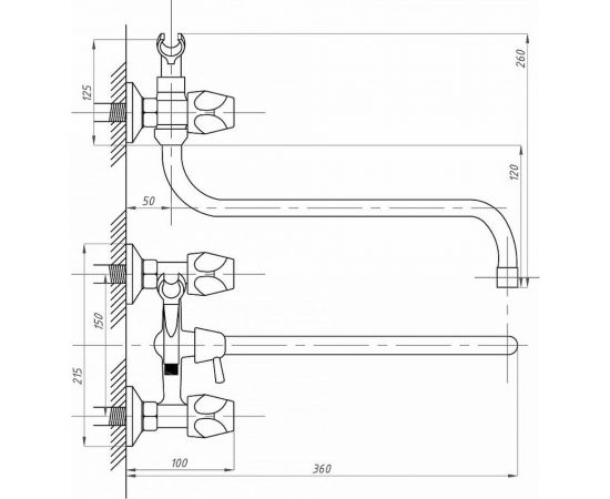 Смеситель для ванны с душем Профсан ПСМ тип См-ВУДРНШлА PSM-157-75 – изображение 3