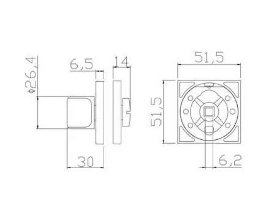 Завёртка сантехническая ADDEN BAU WC SQ-003 NICKEL 940002023021 – изображение 3