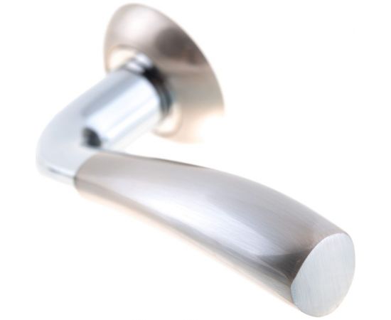 Дверная ручка RUCETTI RAP 19 SN/CP, цвет-бел. никель/хром 9011389 – изображение 3