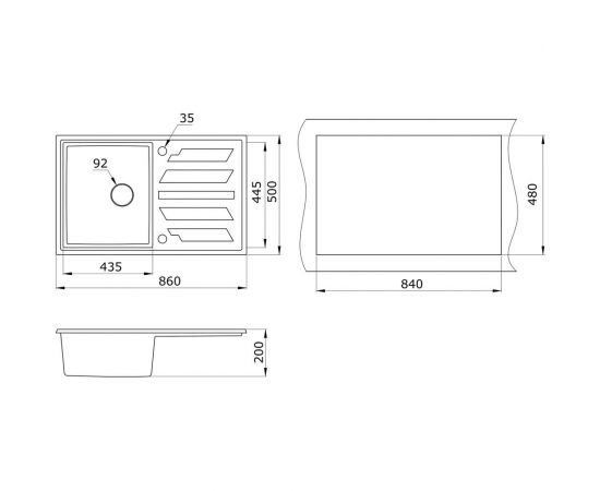 Мойка для кухни GRANULA 8601bl – изображение 3