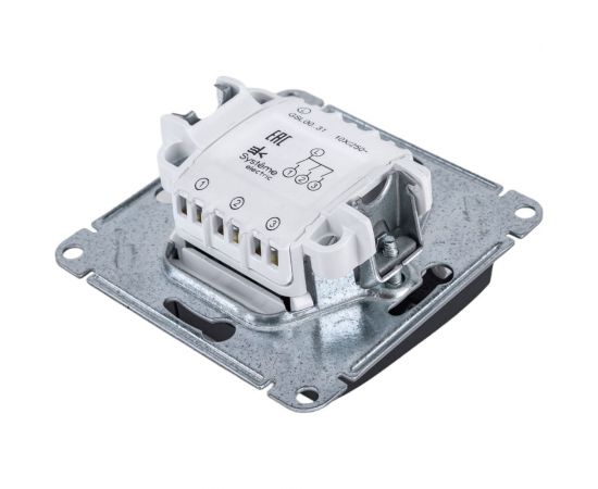 3-клавишный механизм выключателя Schneider Electric скрытой проводки Glossa 10А IP20 1+1+1 10AX антрацит GSL000731 – изображение 3