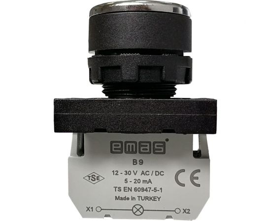 Нажимная круглая кнопка Ema зелёная, 250В AC, 4А,12-30В AC/DC, 10шт. B190DY – изображение 3