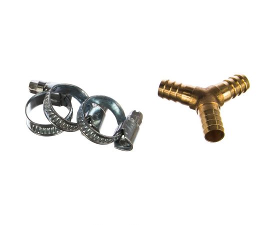 Разветвитель Y-образный елочка 10 мм с хомутами ROCKFORCE RF-E102-5/3 