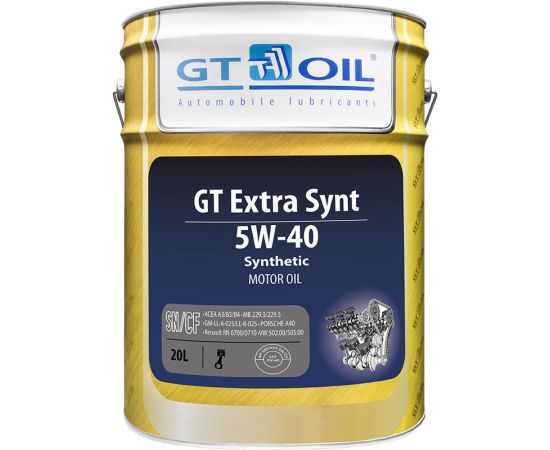 Масло Extra Synt, SAE 5W-40, API SN/CF, 20 л GT OIL 8809059407424 