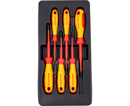 Набор отвёрток KNIPEX VDE, тонкие, 6 предметов, SL2.5/4, PlusMinus PH/S PZ/S 1/2 KN-002012V05 