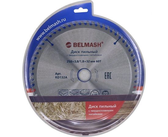 Диск пильный (250x3/1.8x32/30 мм; 60T) Белмаш RD132A 