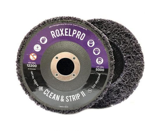 Круг зачистной на оправке пурпурный ROXPRO Clean&Strip II (115х13х22 мм) RoxelPro 123543 