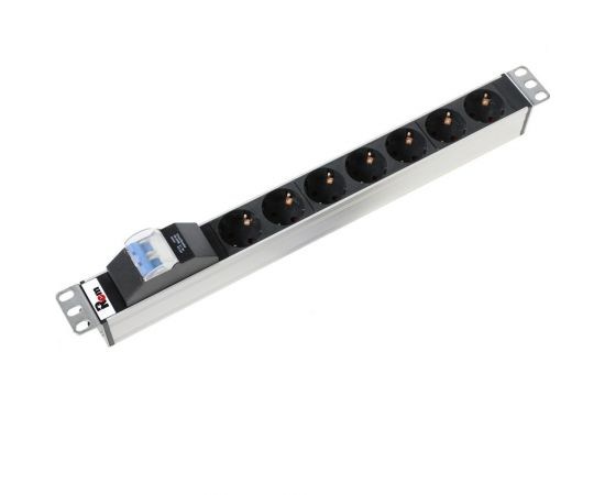 Блок розеток ЦМО Rem-16, с автоматом, 16А, 7, Shuko, алюминий, 19, колодка R-16-7S-A-440-K 