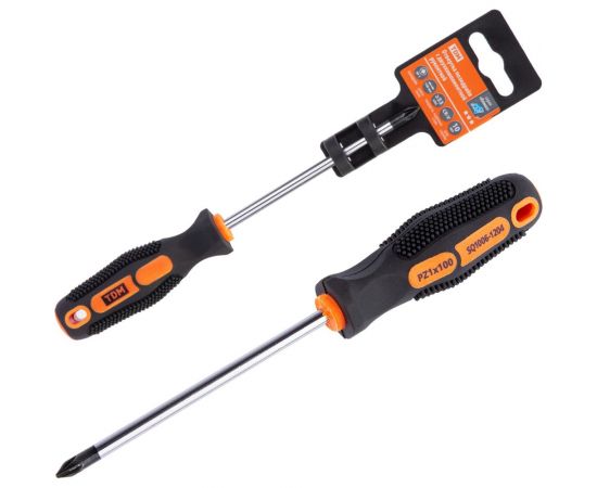 Отвертка TDM позидрайв двухкомпонентная, CR-V тип PZ1x100, серия Алмаз SQ1006-1204 