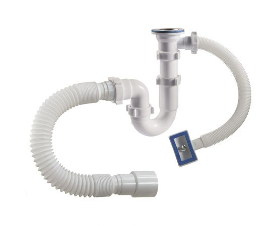 Прямоточный сифон ORIO 1 1/2 40, с переливом, с гибкой трубой 40-40/50 S-41049 