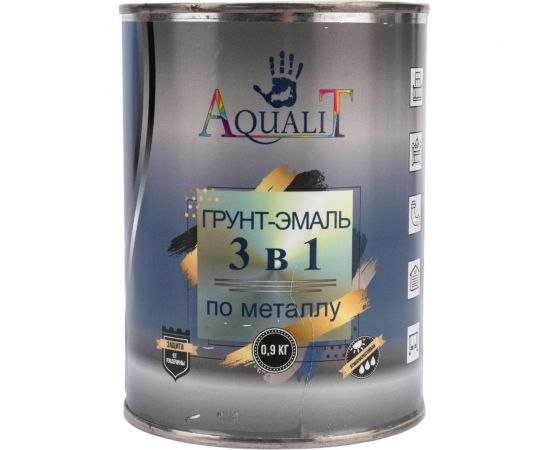 Грунт-эмаль Aqualit 3 в 1 красно-коричневая, 0.9 кг pvpsz020 – изображение 2