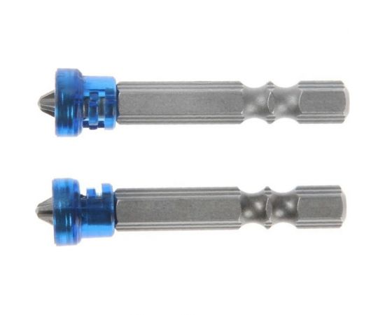 Биты намагниченные (2 шт; круглый магнитный фиксатор; сталь S2; PH2х50 мм) ТУНДРА 2393921 – изображение 2