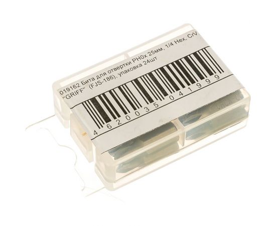 Биты для отвертки PH0х25 мм, 1/4 Hex, CrV, 24 шт. GRIFF 019162 – изображение 2