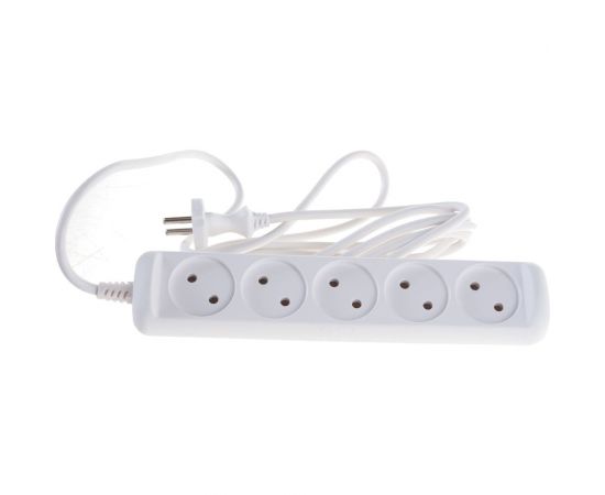 Удлинитель ЭРА U-5-3m Россия без зазeмления, 2х1мм2, 10А, ПВС, 5гн, 3м Б0028364 – изображение 3