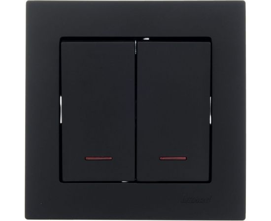 Двойной выключатель Lezard VESNA с подсветкой чёрный бархат 742-4288-112 – изображение 3