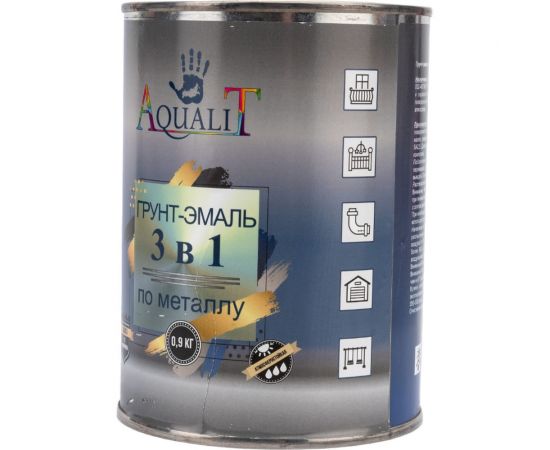 Грунт-эмаль Aqualit 3 в 1 красно-коричневая, 0.9 кг pvpsz020 – изображение 3