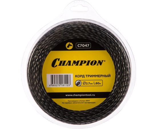 Корд триммерный Tri-twist, нож для резки (2.7 мм; 60 м) Champion C7047 – изображение 3