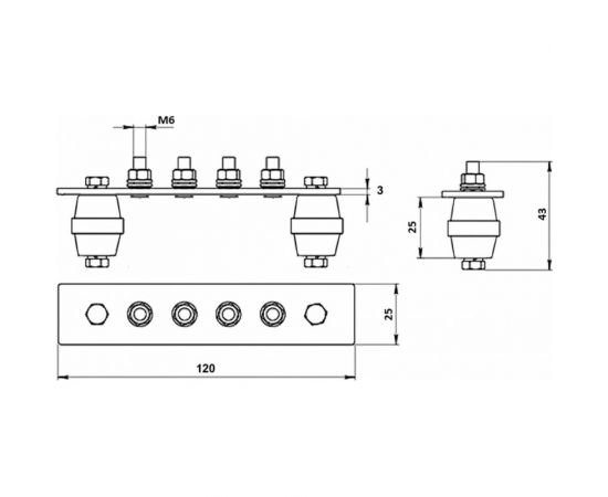 Комплект заземления для шкафов Hyperline шина заземления+винты 397532 – изображение 4