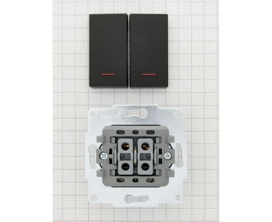 Двойной выключатель Lezard VESNA с подсветкой чёрный бархат 742-4288-112 – изображение 4