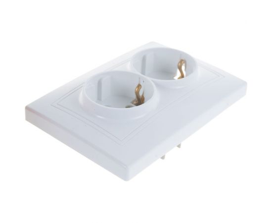 Розетка Intro 1Э20501 2х2PE Schuko, 16А, 250В, СУ, б.л., Plano, белый Б0038830 – изображение 4