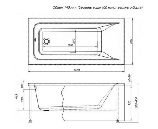 Фронтальная панель Aquanet BRIGHT 145 00239595 – изображение 5