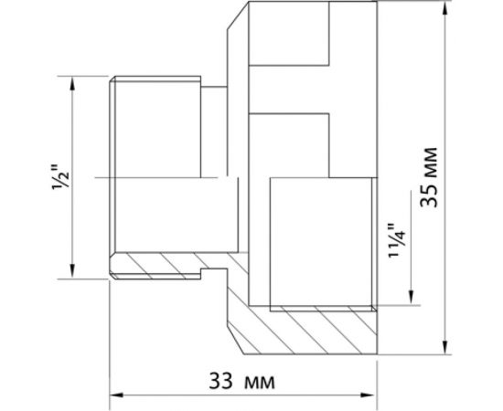 Переходник VRT 1 1/4-1/2 внутренняя/наружная, никель -1947-003215 505353 – изображение 6