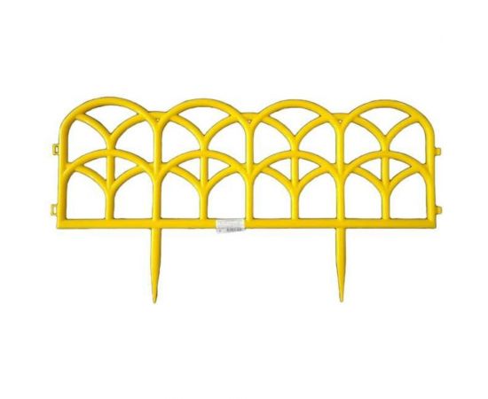 Садовое ограждение ПОЛИМЕРСАД Забор декоративный №10, жёлтое, 4 шт. ПС-ЗД10-желт 
