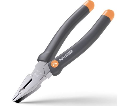 Комбинированные плоскогубцы DELI home series gray ht2007c 180мм эксклюзивный дизайн, рукоятка софттач пластик, подарочная упаковка 112892 