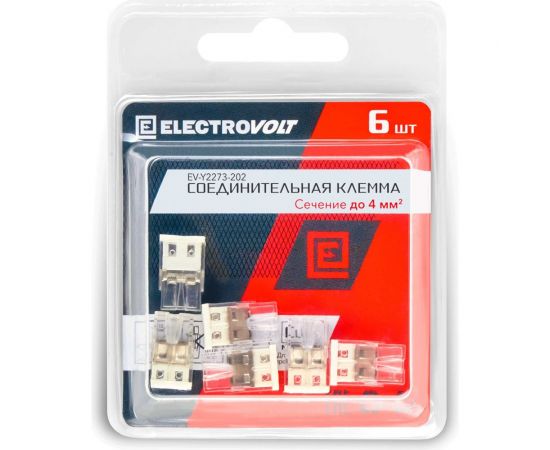 Компактная 2-проводная клемма ELECTROVOLT 2273-202 6 штук/упаковка EV-Y2273-202_6 