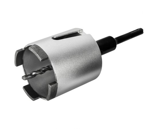 Коронка алмазная Профи по бетону 72 мм, SDS-plus, безударная, 4 сегмента высотой 10 мм ПРАКТИКА 908-245 