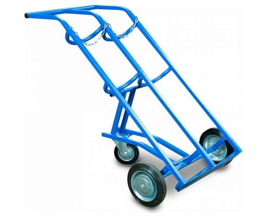 Тележка для газовых баллонов TOR ГБ-2, 2 баллона, 250 литые колеса + 160 поворотное 1012419 