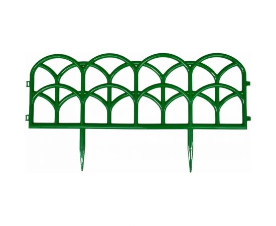 Садовое ограждение ПОЛИМЕРСАД Забор декоративный №10, зелёное, 4 шт. ПС-ЗД10-зел 