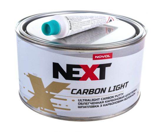 Шпатлевка NOVOL CARBON LIGHT с карбоном и стекловолокном, облегченная, банка 1 л, с отвердителем 90952 