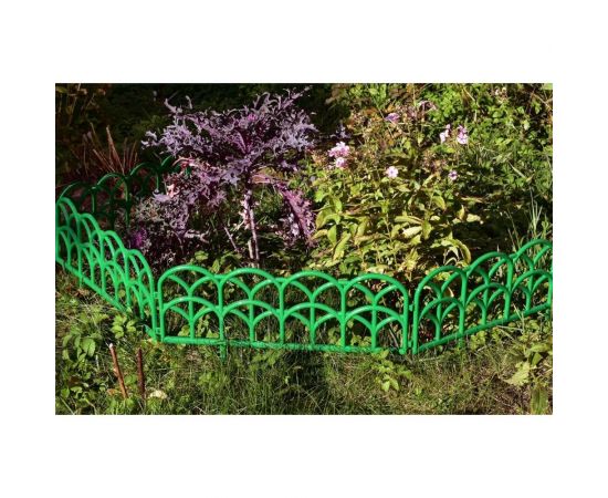 Садовое ограждение ПОЛИМЕРСАД Забор декоративный №10, зелёное, 4 шт. ПС-ЗД10-зел – изображение 2