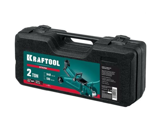 Подкатной домкрат для легковых а/м KRAFTOOL stark 2т, 135-340мм в кейсе 43453-2-K – изображение 2